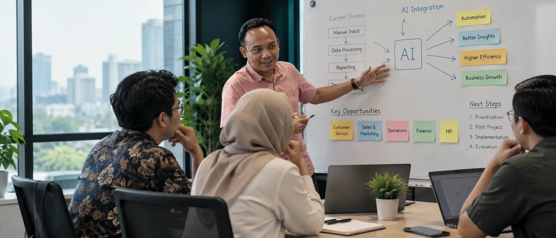 Workshop asesmen AI bersama klien memetakan kebutuhan bisnis